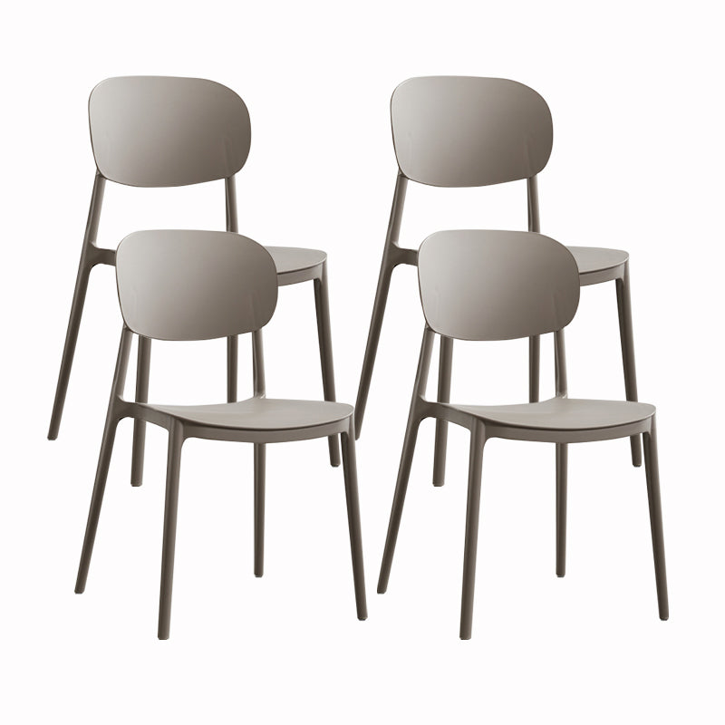 Plastic Contemporary Side Chair Open Back Kitchen Dining Room Chair Grey 4 Piece Set Clearhalo 'Dining Chairs' 'Dining Tables & Seating' 'dining_chair' 'furn' 'furn_dining_chair' 'Furniture' 'furniture_dining_chair' 'Kitchen & Dining Furniture' 5082249