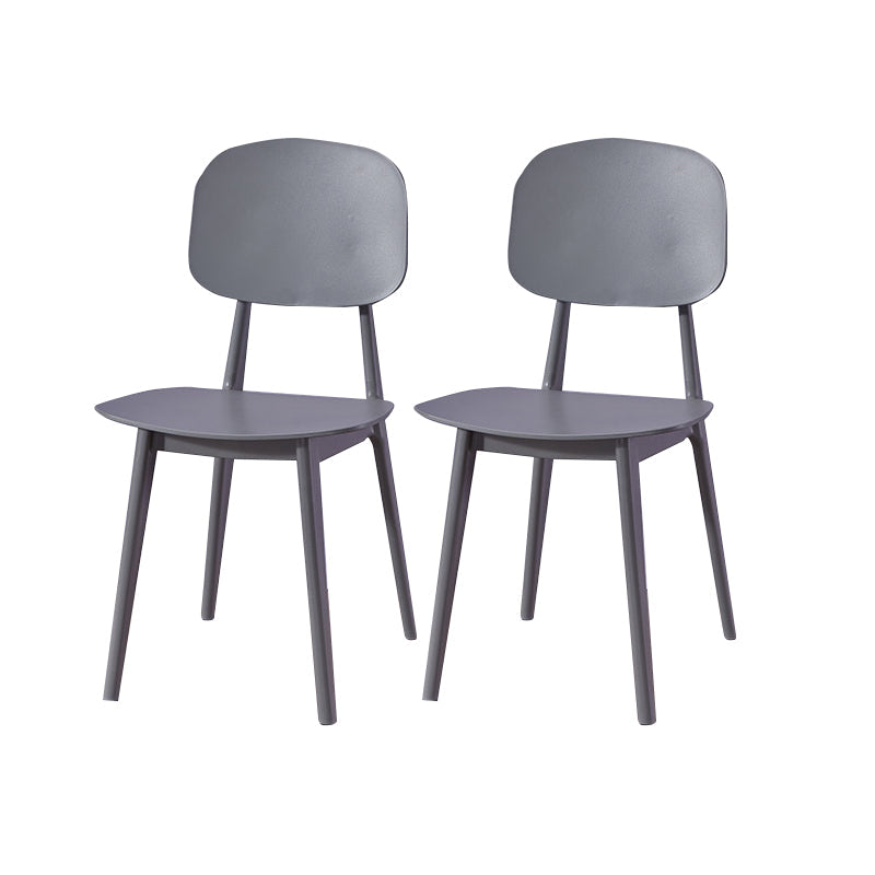 Contemporary Open Back Chair Plastic Dining Side Chair for Home Grey 2 Piece Set Clearhalo 'Dining Chairs' 'Dining Tables & Seating' 'dining_chair' 'furn' 'furn_dining_chair' 'Furniture' 'furniture_dining_chair' 'Kitchen & Dining Furniture' 5082253