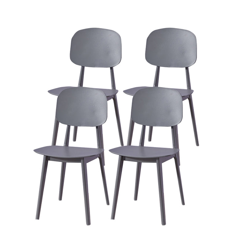 Contemporary Open Back Chair Plastic Dining Side Chair for Home Grey 4 Piece Set Clearhalo 'Dining Chairs' 'Dining Tables & Seating' 'dining_chair' 'furn' 'furn_dining_chair' 'Furniture' 'furniture_dining_chair' 'Kitchen & Dining Furniture' 5082255