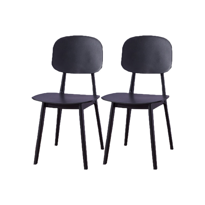 Contemporary Open Back Chair Plastic Dining Side Chair for Home Black 2 Piece Set Clearhalo 'Dining Chairs' 'Dining Tables & Seating' 'dining_chair' 'furn' 'furn_dining_chair' 'Furniture' 'furniture_dining_chair' 'Kitchen & Dining Furniture' 5082256