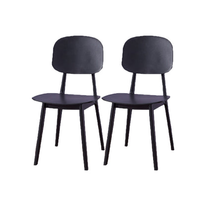 Contemporary Open Back Chair Plastic Dining Side Chair for Home Black 2 Piece Set Clearhalo 'Dining Chairs' 'Dining Tables & Seating' 'dining_chair' 'furn' 'furn_dining_chair' 'Furniture' 'furniture_dining_chair' 'Kitchen & Dining Furniture' 5082256