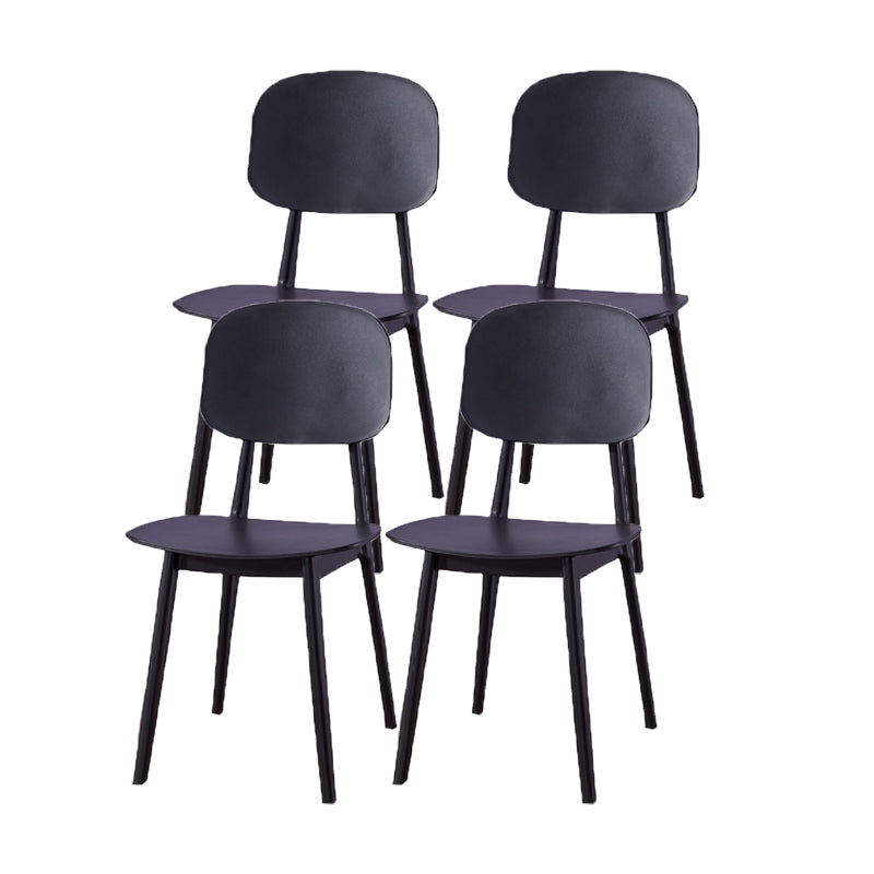 Contemporary Open Back Chair Plastic Dining Side Chair for Home Black 4 Piece Set Clearhalo 'Dining Chairs' 'Dining Tables & Seating' 'dining_chair' 'furn' 'furn_dining_chair' 'Furniture' 'furniture_dining_chair' 'Kitchen & Dining Furniture' 5082259