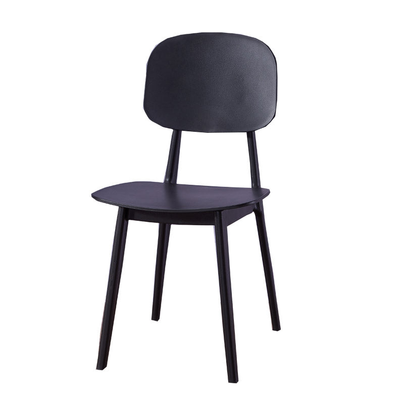 Contemporary Open Back Chair Plastic Dining Side Chair for Home Black 1 Piece Clearhalo 'Dining Chairs' 'Dining Tables & Seating' 'dining_chair' 'furn' 'furn_dining_chair' 'Furniture' 'furniture_dining_chair' 'Kitchen & Dining Furniture' 5082260