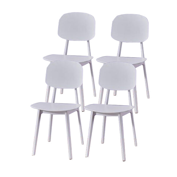 Contemporary Open Back Chair Plastic Dining Side Chair for Home White 4 Piece Set Clearhalo 'Dining Chairs' 'Dining Tables & Seating' 'dining_chair' 'furn' 'furn_dining_chair' 'Furniture' 'furniture_dining_chair' 'Kitchen & Dining Furniture' 5082262