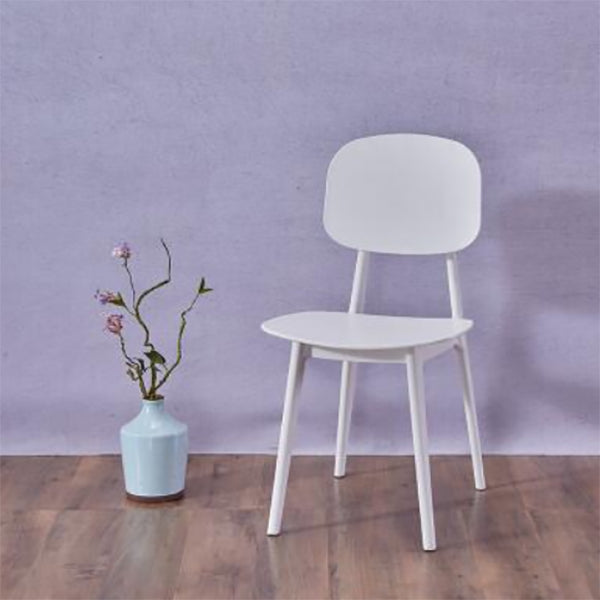 Contemporary Open Back Chair Plastic Dining Side Chair for Home White 1 Piece Clearhalo 'Dining Chairs' 'Dining Tables & Seating' 'dining_chair' 'furn' 'furn_dining_chair' 'Furniture' 'furniture_dining_chair' 'Kitchen & Dining Furniture' 5082270
