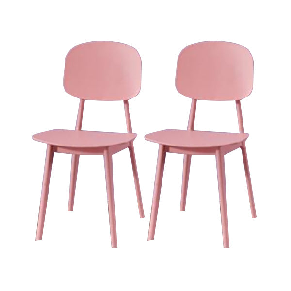 Contemporary Open Back Chair Plastic Dining Side Chair for Home Pink 2 Piece Set Clearhalo 'Dining Chairs' 'Dining Tables & Seating' 'dining_chair' 'furn' 'furn_dining_chair' 'Furniture' 'furniture_dining_chair' 'Kitchen & Dining Furniture' 5082272