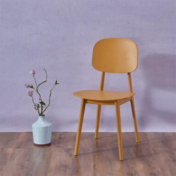 Contemporary Open Back Chair Plastic Dining Side Chair for Home Yellow 1 Piece Clearhalo 'Dining Chairs' 'Dining Tables & Seating' 'dining_chair' 'furn' 'furn_dining_chair' 'Furniture' 'furniture_dining_chair' 'Kitchen & Dining Furniture' 5082273