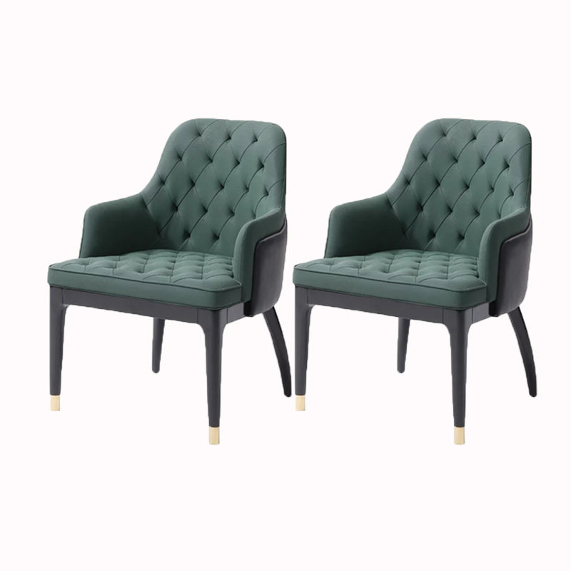 Dining Room Side Chairs Modern Solid Wood Entryway Chair for Kitchen Green 2 Piece Set Clearhalo 'Dining Chairs' 'Dining Tables & Seating' 'dining_chair' 'furn' 'furn_dining_chair' 'Furniture' 'furniture_dining_chair' 'Kitchen & Dining Furniture' 5082284