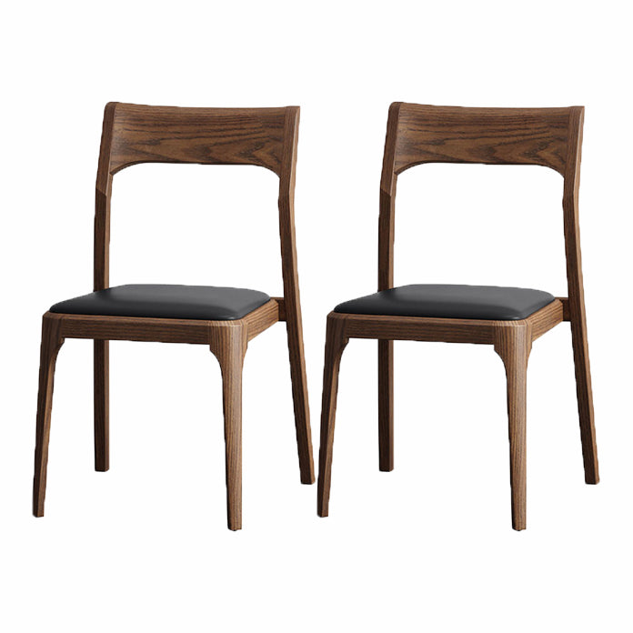 Contemporary Side Dining Chairs Solid Wood Dining Chairs for Dining Room Black 2 Piece Set Clearhalo 'Dining Chairs' 'Dining Tables & Seating' 'dining_chair' 'furn' 'furn_dining_chair' 'Furniture' 'furniture_dining_chair' 'Kitchen & Dining Furniture' 5082299