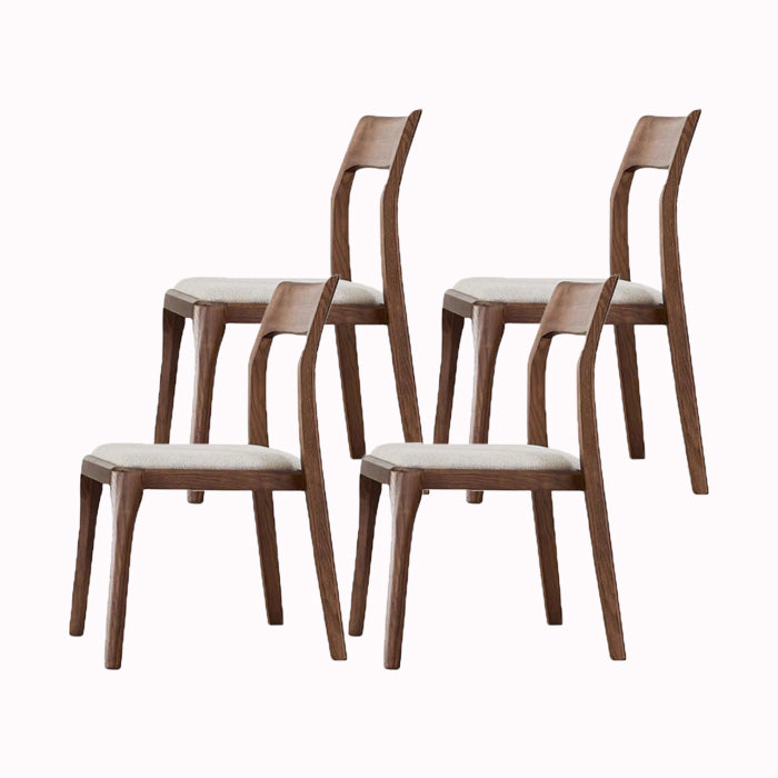 Contemporary Side Dining Chairs Solid Wood Dining Chairs for Dining Room Walnut White 4 Piece Set Clearhalo 'Dining Chairs' 'Dining Tables & Seating' 'dining_chair' 'furn' 'furn_dining_chair' 'Furniture' 'furniture_dining_chair' 'Kitchen & Dining Furniture' 5082309
