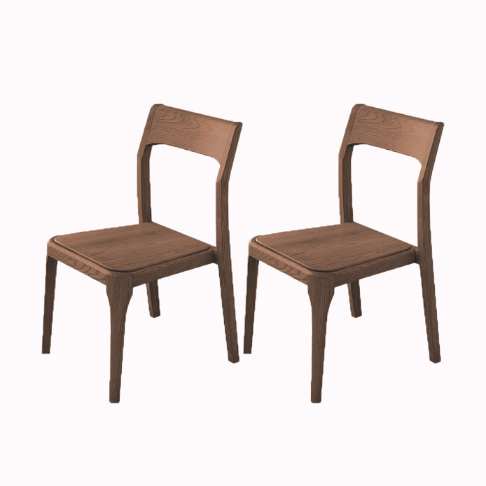 Contemporary Side Dining Chairs Solid Wood Dining Chairs for Dining Room Walnut 2 Piece Set Clearhalo 'Dining Chairs' 'Dining Tables & Seating' 'dining_chair' 'furn' 'furn_dining_chair' 'Furniture' 'furniture_dining_chair' 'Kitchen & Dining Furniture' 5082311