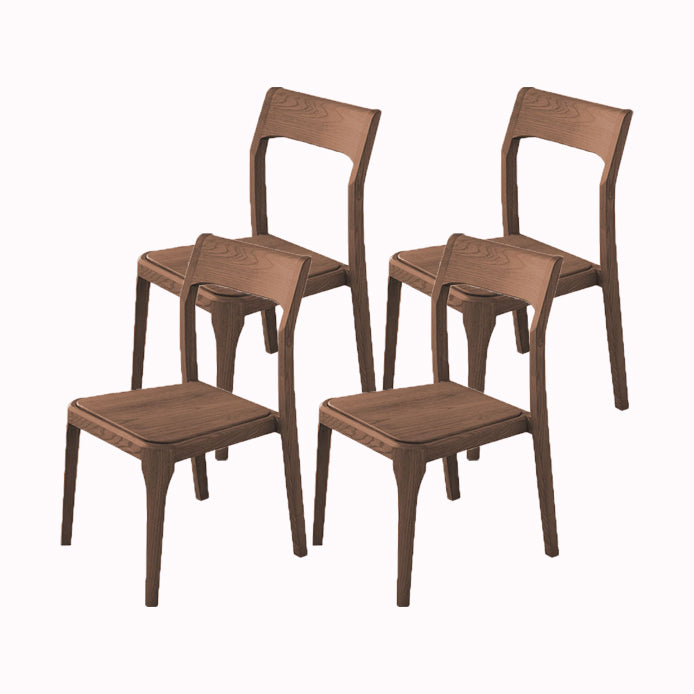 Contemporary Side Dining Chairs Solid Wood Dining Chairs for Dining Room Walnut 4 Piece Set Clearhalo 'Dining Chairs' 'Dining Tables & Seating' 'dining_chair' 'furn' 'furn_dining_chair' 'Furniture' 'furniture_dining_chair' 'Kitchen & Dining Furniture' 5082312