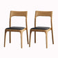 Contemporary Side Dining Chairs Solid Wood Dining Chairs for Dining Room Natural Wood Black 2 Piece Set Clearhalo 'Dining Chairs' 'Dining Tables & Seating' 'dining_chair' 'furn' 'furn_dining_chair' 'Furniture' 'furniture_dining_chair' 'Kitchen & Dining Furniture' 5082314