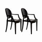 Modern Style Dining Armchair Plastic King Louis Back Arm Chair Black 2 Piece Set Clearhalo 'Dining Chairs' 'Dining Tables & Seating' 'dining_chair' 'furn' 'furn_dining_chair' 'Furniture' 'furniture_dining_chair' 'Kitchen & Dining Furniture' 5082327