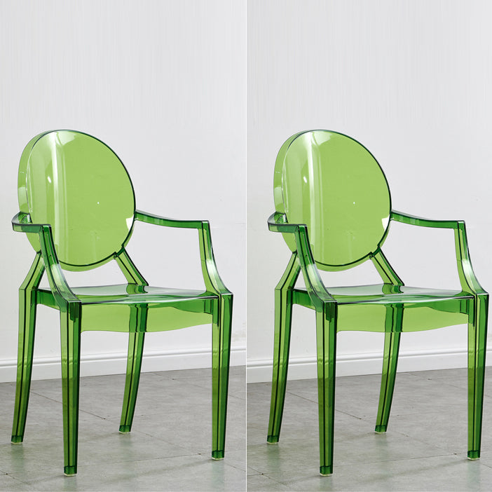 Modern Style Dining Armchair Plastic King Louis Back Arm Chair Green 2 Piece Set Clearhalo 'Dining Chairs' 'Dining Tables & Seating' 'dining_chair' 'furn' 'furn_dining_chair' 'Furniture' 'furniture_dining_chair' 'Kitchen & Dining Furniture' 5082337