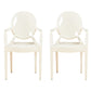 Modern Style Dining Armchair Plastic King Louis Back Arm Chair White 2 Piece Set Clearhalo 'Dining Chairs' 'Dining Tables & Seating' 'dining_chair' 'furn' 'furn_dining_chair' 'Furniture' 'furniture_dining_chair' 'Kitchen & Dining Furniture' 5082345