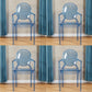 Modern Style Dining Armchair Plastic King Louis Back Arm Chair Blue 4 Piece Set Clearhalo 'Dining Chairs' 'Dining Tables & Seating' 'dining_chair' 'furn' 'furn_dining_chair' 'Furniture' 'furniture_dining_chair' 'Kitchen & Dining Furniture' 5082350