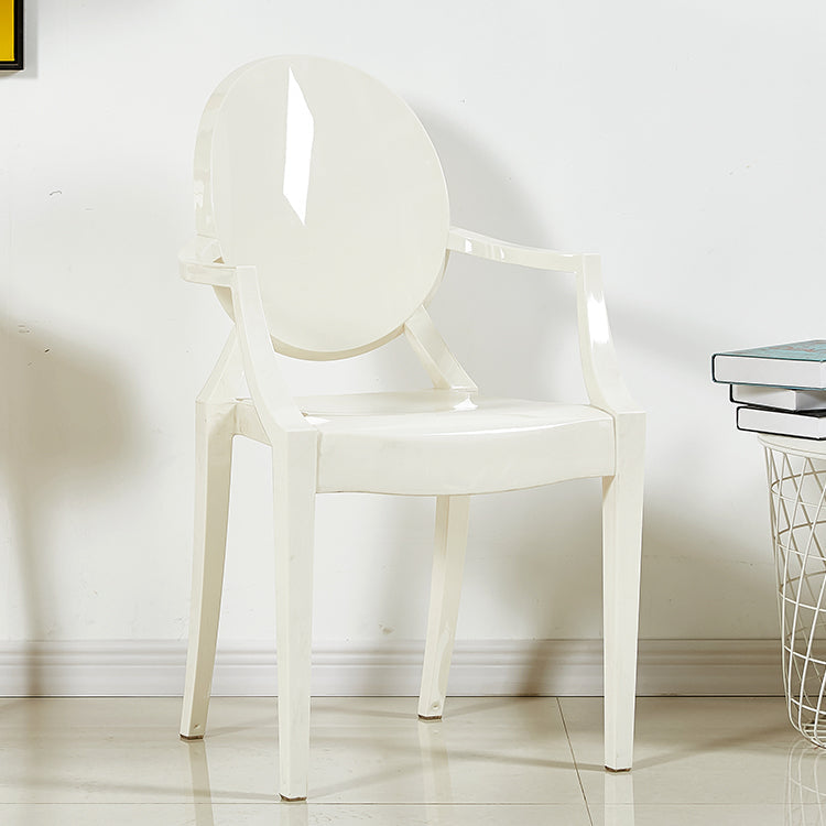 Modern Style Dining Armchair Plastic King Louis Back Arm Chair Ivory 1 Piece Clearhalo 'Dining Chairs' 'Dining Tables & Seating' 'dining_chair' 'furn' 'furn_dining_chair' 'Furniture' 'furniture_dining_chair' 'Kitchen & Dining Furniture' 5082351