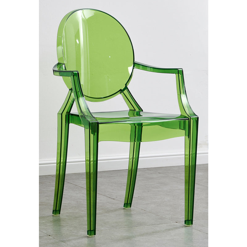 Modern Style Dining Armchair Plastic King Louis Back Arm Chair Green 1 Piece Clearhalo 'Dining Chairs' 'Dining Tables & Seating' 'dining_chair' 'furn' 'furn_dining_chair' 'Furniture' 'furniture_dining_chair' 'Kitchen & Dining Furniture' 5082354