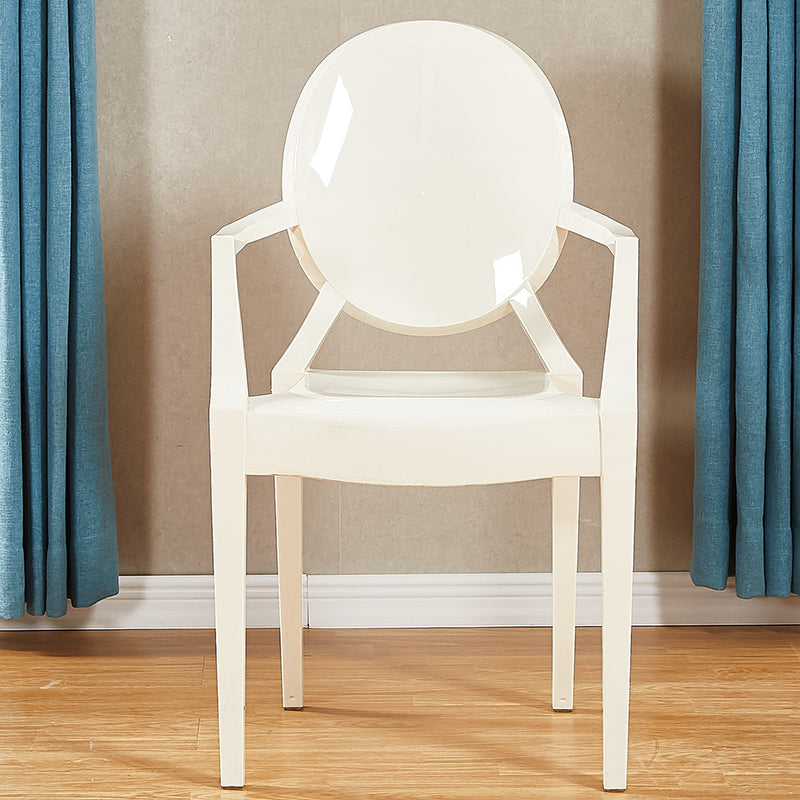 Modern Style Dining Armchair Plastic King Louis Back Arm Chair White 1 Piece Clearhalo 'Dining Chairs' 'Dining Tables & Seating' 'dining_chair' 'furn' 'furn_dining_chair' 'Furniture' 'furniture_dining_chair' 'Kitchen & Dining Furniture' 5082356