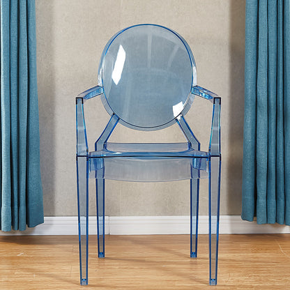 Modern Style Dining Armchair Plastic King Louis Back Arm Chair Blue 1 Piece Clearhalo 'Dining Chairs' 'Dining Tables & Seating' 'dining_chair' 'furn' 'furn_dining_chair' 'Furniture' 'furniture_dining_chair' 'Kitchen & Dining Furniture' 5082358