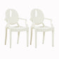 Modern Style Dining Armchair Plastic King Louis Back Arm Chair Ivory 2 Piece Set Clearhalo 'Dining Chairs' 'Dining Tables & Seating' 'dining_chair' 'furn' 'furn_dining_chair' 'Furniture' 'furniture_dining_chair' 'Kitchen & Dining Furniture' 5082359