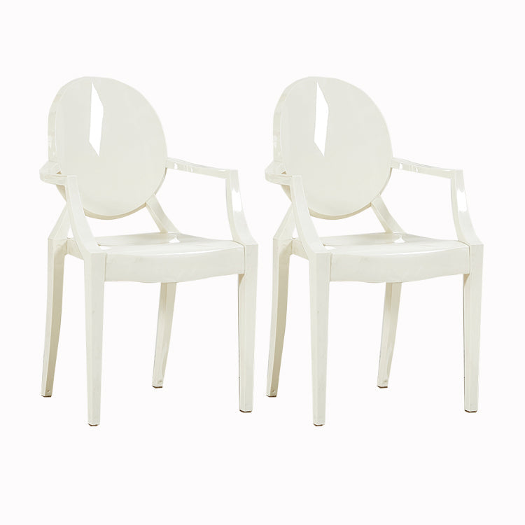 Modern Style Dining Armchair Plastic King Louis Back Arm Chair Ivory 2 Piece Set Clearhalo 'Dining Chairs' 'Dining Tables & Seating' 'dining_chair' 'furn' 'furn_dining_chair' 'Furniture' 'furniture_dining_chair' 'Kitchen & Dining Furniture' 5082359
