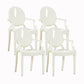 Modern Style Dining Armchair Plastic King Louis Back Arm Chair Ivory 4 Piece Set Clearhalo 'Dining Chairs' 'Dining Tables & Seating' 'dining_chair' 'furn' 'furn_dining_chair' 'Furniture' 'furniture_dining_chair' 'Kitchen & Dining Furniture' 5082360
