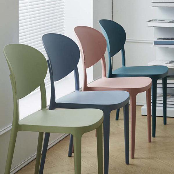 Contemporary Plastic Side Chair Open Back Kitchen Dining Room Chair Clearhalo 'Dining Chairs' 'Dining Tables & Seating' 'dining_chair' 'furn' 'furn_dining_chair' 'Furniture' 'furniture_dining_chair' 'Kitchen & Dining Furniture' 5082363