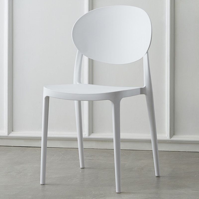 Contemporary Plastic Side Chair Open Back Kitchen Dining Room Chair White Plastic & Acrylic 1 Piece Clearhalo 'Dining Chairs' 'Dining Tables & Seating' 'dining_chair' 'furn' 'furn_dining_chair' 'Furniture' 'furniture_dining_chair' 'Kitchen & Dining Furniture' 5082364