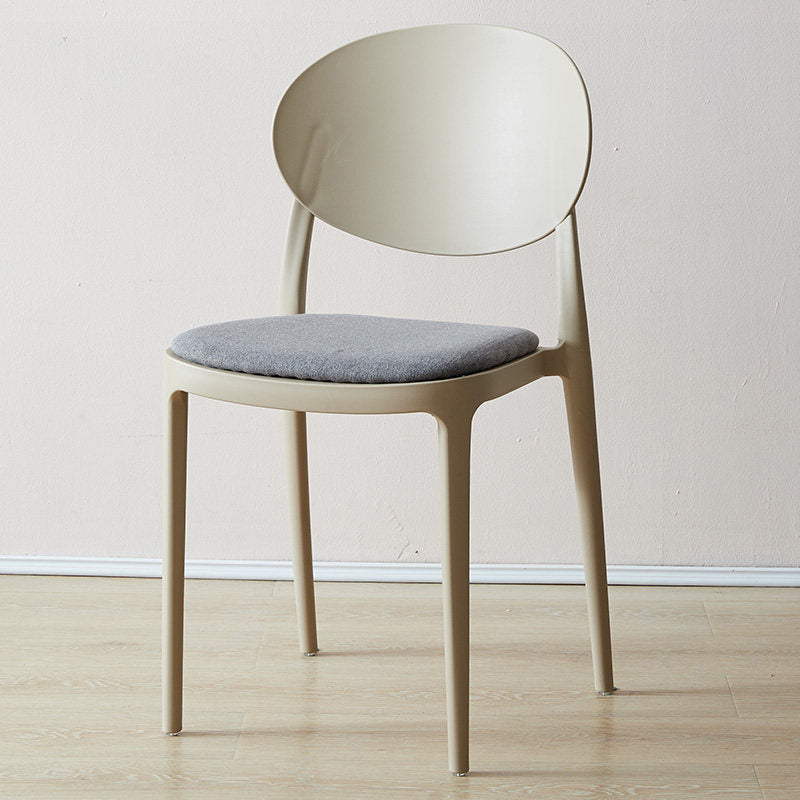 Contemporary Plastic Side Chair Open Back Kitchen Dining Room Chair Camel Fabric 1 Piece Clearhalo 'Dining Chairs' 'Dining Tables & Seating' 'dining_chair' 'furn' 'furn_dining_chair' 'Furniture' 'furniture_dining_chair' 'Kitchen & Dining Furniture' 5082370