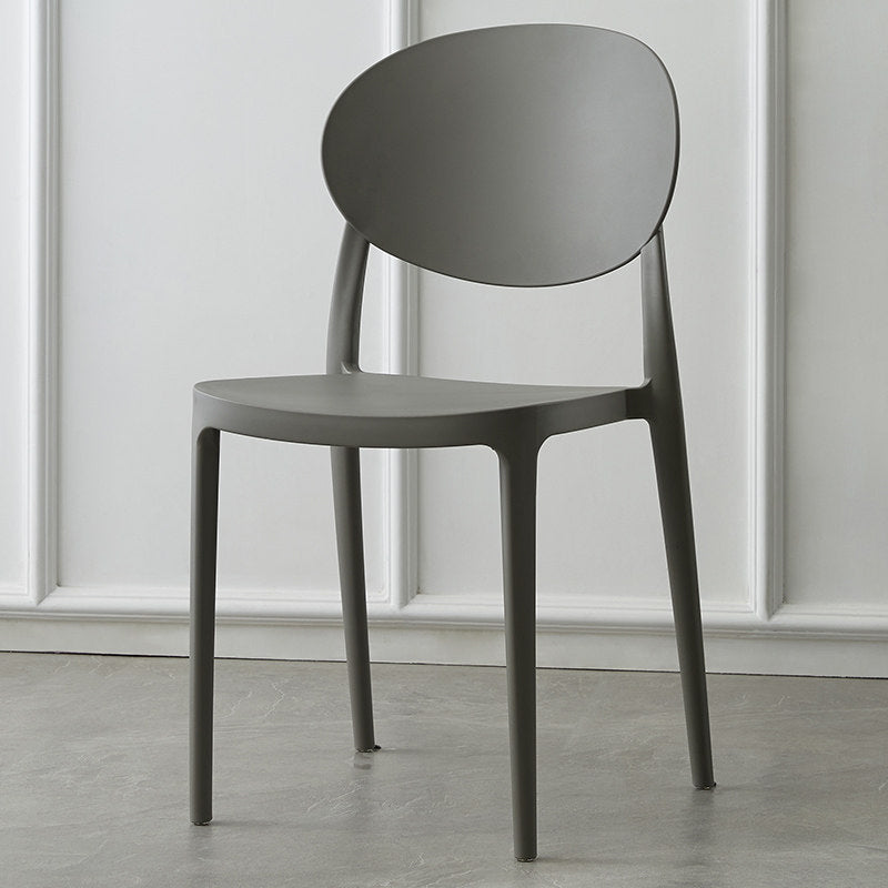 Contemporary Plastic Side Chair Open Back Kitchen Dining Room Chair Grey Plastic & Acrylic 1 Piece Clearhalo 'Dining Chairs' 'Dining Tables & Seating' 'dining_chair' 'furn' 'furn_dining_chair' 'Furniture' 'furniture_dining_chair' 'Kitchen & Dining Furniture' 5082378