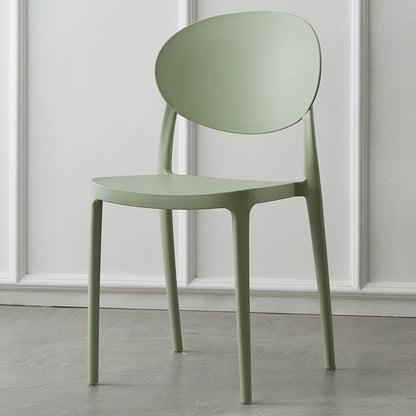 Contemporary Plastic Side Chair Open Back Kitchen Dining Room Chair Green Plastic & Acrylic 1 Piece Clearhalo 'Dining Chairs' 'Dining Tables & Seating' 'dining_chair' 'furn' 'furn_dining_chair' 'Furniture' 'furniture_dining_chair' 'Kitchen & Dining Furniture' 5082380