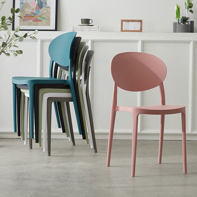 Contemporary Plastic Side Chair Open Back Kitchen Dining Room Chair Clearhalo 'Dining Chairs' 'Dining Tables & Seating' 'dining_chair' 'furn' 'furn_dining_chair' 'Furniture' 'furniture_dining_chair' 'Kitchen & Dining Furniture' 5082385