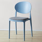 Contemporary Plastic Side Chair Open Back Kitchen Dining Room Chair Blue Fabric 1 Piece Clearhalo 'Dining Chairs' 'Dining Tables & Seating' 'dining_chair' 'furn' 'furn_dining_chair' 'Furniture' 'furniture_dining_chair' 'Kitchen & Dining Furniture' 5082388