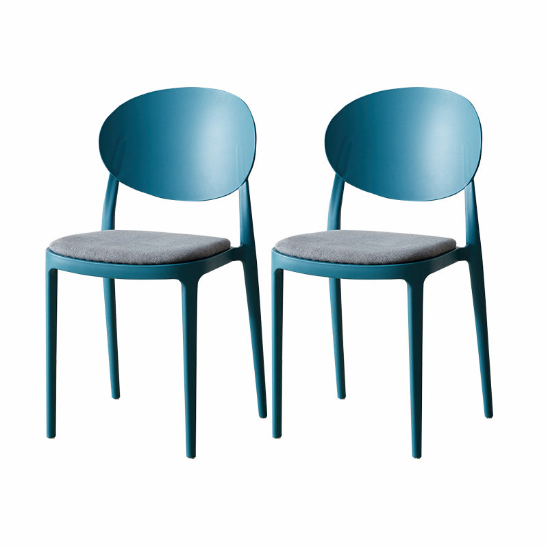Contemporary Plastic Side Chair Open Back Kitchen Dining Room Chair Peacock Blue Fabric 2 Piece Set Clearhalo 'Dining Chairs' 'Dining Tables & Seating' 'dining_chair' 'furn' 'furn_dining_chair' 'Furniture' 'furniture_dining_chair' 'Kitchen & Dining Furniture' 5082394