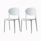 Contemporary Plastic Side Chair Open Back Kitchen Dining Room Chair White Plastic & Acrylic 2 Piece Set Clearhalo 'Dining Chairs' 'Dining Tables & Seating' 'dining_chair' 'furn' 'furn_dining_chair' 'Furniture' 'furniture_dining_chair' 'Kitchen & Dining Furniture' 5082400