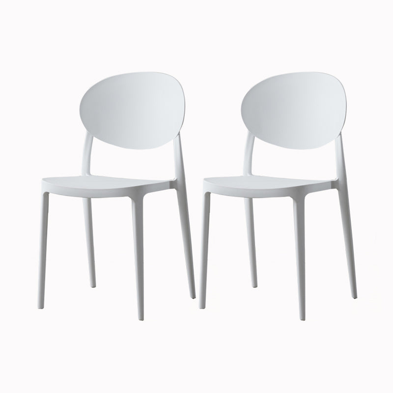 Contemporary Plastic Side Chair Open Back Kitchen Dining Room Chair White Plastic & Acrylic 2 Piece Set Clearhalo 'Dining Chairs' 'Dining Tables & Seating' 'dining_chair' 'furn' 'furn_dining_chair' 'Furniture' 'furniture_dining_chair' 'Kitchen & Dining Furniture' 5082400