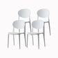 Contemporary Plastic Side Chair Open Back Kitchen Dining Room Chair White Plastic & Acrylic 4 Piece Set Clearhalo 'Dining Chairs' 'Dining Tables & Seating' 'dining_chair' 'furn' 'furn_dining_chair' 'Furniture' 'furniture_dining_chair' 'Kitchen & Dining Furniture' 5082401