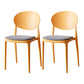 Contemporary Plastic Side Chair Open Back Kitchen Dining Room Chair Orange Fabric 2 Piece Set Clearhalo 'Dining Chairs' 'Dining Tables & Seating' 'dining_chair' 'furn' 'furn_dining_chair' 'Furniture' 'furniture_dining_chair' 'Kitchen & Dining Furniture' 5082402