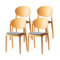 Contemporary Plastic Side Chair Open Back Kitchen Dining Room Chair Orange Fabric 4 Piece Set Clearhalo 'Dining Chairs' 'Dining Tables & Seating' 'dining_chair' 'furn' 'furn_dining_chair' 'Furniture' 'furniture_dining_chair' 'Kitchen & Dining Furniture' 5082403