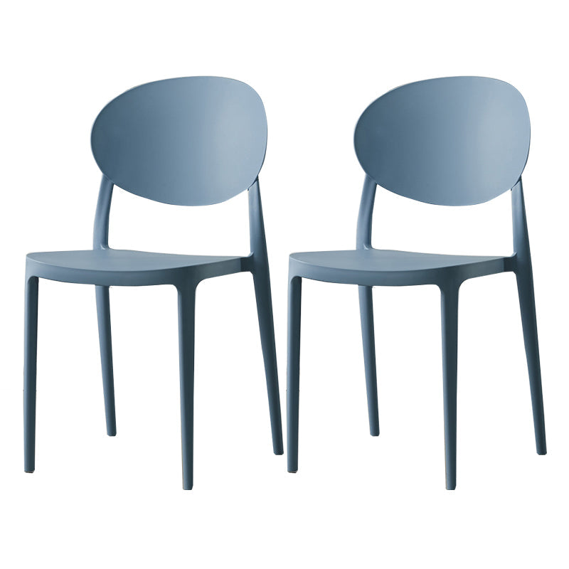 Contemporary Plastic Side Chair Open Back Kitchen Dining Room Chair Blue Plastic & Acrylic 2 Piece Set Clearhalo 'Dining Chairs' 'Dining Tables & Seating' 'dining_chair' 'furn' 'furn_dining_chair' 'Furniture' 'furniture_dining_chair' 'Kitchen & Dining Furniture' 5082404