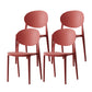 Contemporary Plastic Side Chair Open Back Kitchen Dining Room Chair Red Plastic & Acrylic 4 Piece Set Clearhalo 'Dining Chairs' 'Dining Tables & Seating' 'dining_chair' 'furn' 'furn_dining_chair' 'Furniture' 'furniture_dining_chair' 'Kitchen & Dining Furniture' 5082413