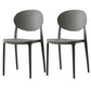 Contemporary Plastic Side Chair Open Back Kitchen Dining Room Chair Grey Plastic & Acrylic 2 Piece Set Clearhalo 'Dining Chairs' 'Dining Tables & Seating' 'dining_chair' 'furn' 'furn_dining_chair' 'Furniture' 'furniture_dining_chair' 'Kitchen & Dining Furniture' 5082414