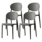 Contemporary Plastic Side Chair Open Back Kitchen Dining Room Chair Grey Plastic & Acrylic 4 Piece Set Clearhalo 'Dining Chairs' 'Dining Tables & Seating' 'dining_chair' 'furn' 'furn_dining_chair' 'Furniture' 'furniture_dining_chair' 'Kitchen & Dining Furniture' 5082415