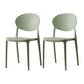 Contemporary Plastic Side Chair Open Back Kitchen Dining Room Chair Green Plastic & Acrylic 2 Piece Set Clearhalo 'Dining Chairs' 'Dining Tables & Seating' 'dining_chair' 'furn' 'furn_dining_chair' 'Furniture' 'furniture_dining_chair' 'Kitchen & Dining Furniture' 5082416