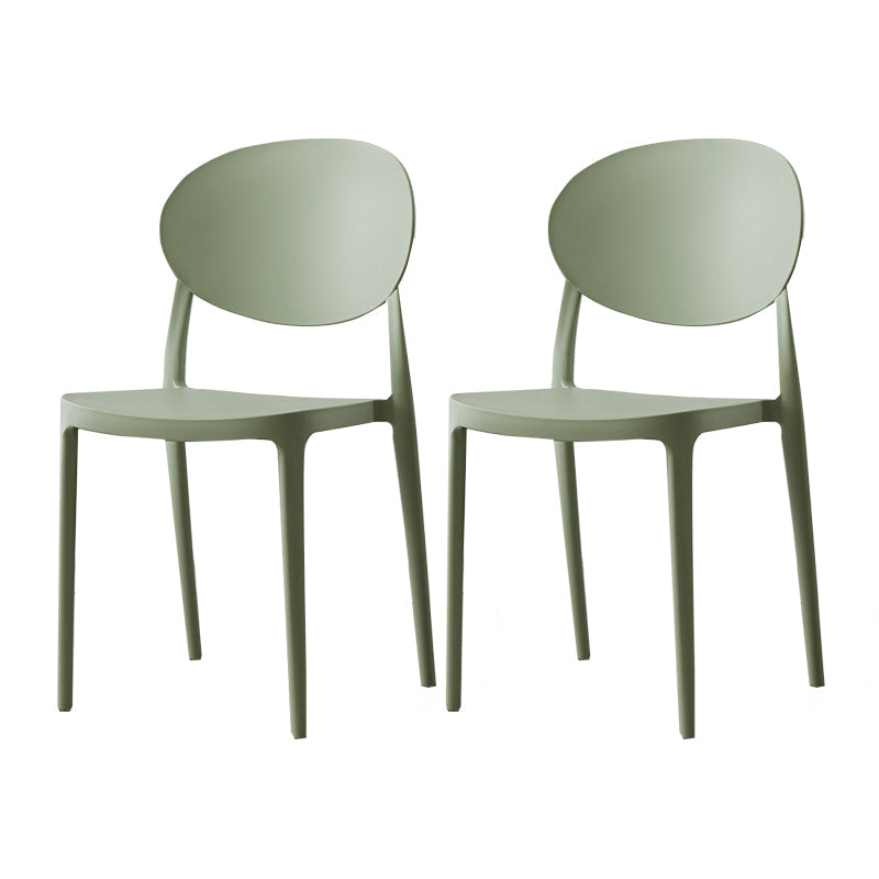 Contemporary Plastic Side Chair Open Back Kitchen Dining Room Chair Green Plastic & Acrylic 2 Piece Set Clearhalo 'Dining Chairs' 'Dining Tables & Seating' 'dining_chair' 'furn' 'furn_dining_chair' 'Furniture' 'furniture_dining_chair' 'Kitchen & Dining Furniture' 5082416