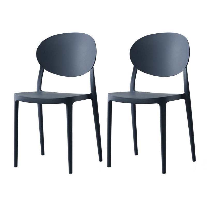 Contemporary Plastic Side Chair Open Back Kitchen Dining Room Chair Gray-Blue Plastic & Acrylic 2 Piece Set Clearhalo 'Dining Chairs' 'Dining Tables & Seating' 'dining_chair' 'furn' 'furn_dining_chair' 'Furniture' 'furniture_dining_chair' 'Kitchen & Dining Furniture' 5082418