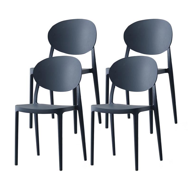 Contemporary Plastic Side Chair Open Back Kitchen Dining Room Chair Gray-Blue Plastic & Acrylic 4 Piece Set Clearhalo 'Dining Chairs' 'Dining Tables & Seating' 'dining_chair' 'furn' 'furn_dining_chair' 'Furniture' 'furniture_dining_chair' 'Kitchen & Dining Furniture' 5082419