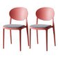 Contemporary Plastic Side Chair Open Back Kitchen Dining Room Chair Pink Fabric 2 Piece Set Clearhalo 'Dining Chairs' 'Dining Tables & Seating' 'dining_chair' 'furn' 'furn_dining_chair' 'Furniture' 'furniture_dining_chair' 'Kitchen & Dining Furniture' 5082420